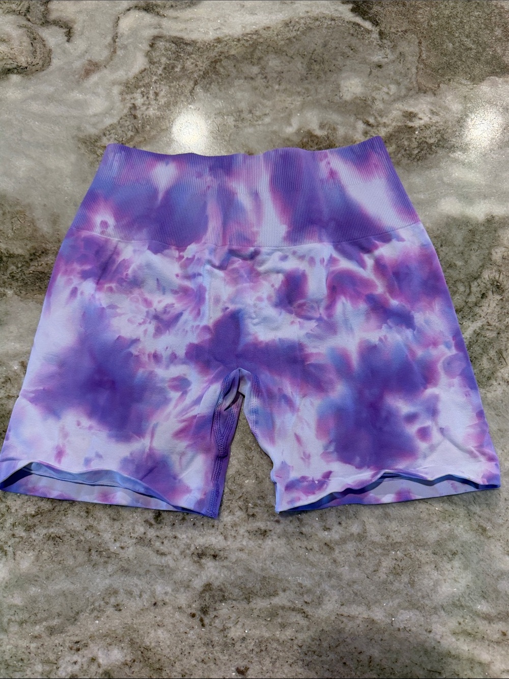 Women’s Purple Tie-Dye Booty Scrunch Shorts